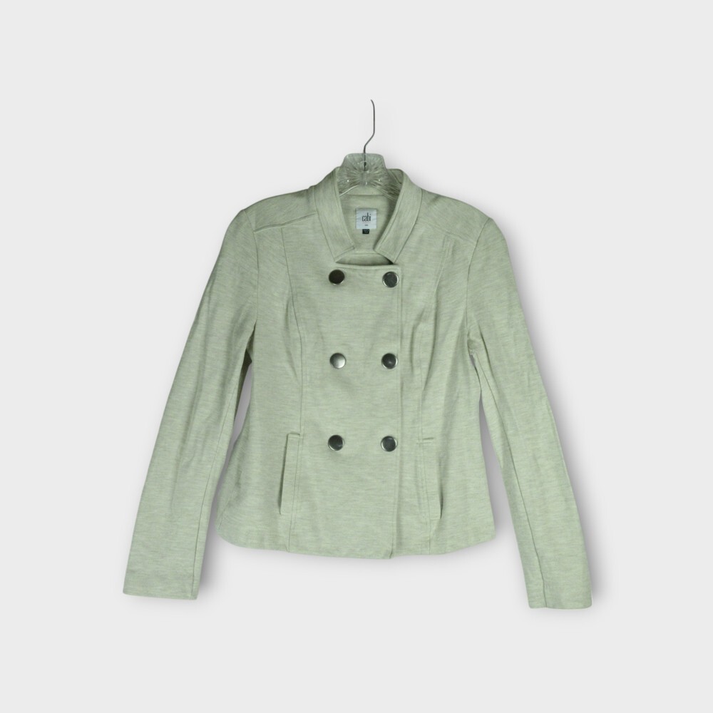 Cabi Charlie Sweatshirt Blazer Size S Heather Oatmeal Double Breasted 3028